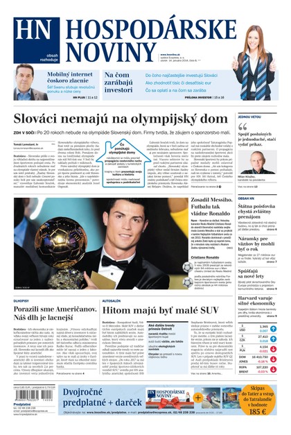 E-magazín Hospodárske noviny 14.01.2014 - MAFRA Slovakia, a.s.