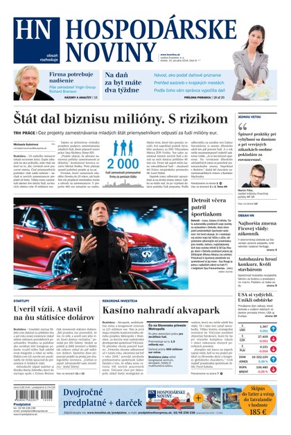 E-magazín Hospodárske noviny 15.01.2014 - MAFRA Slovakia, a.s.