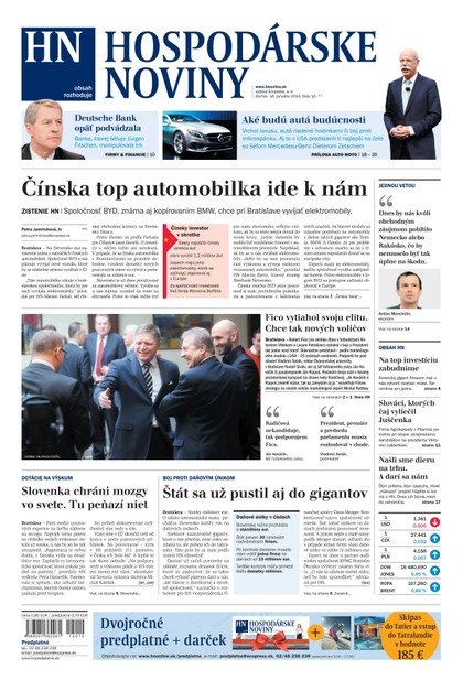E-magazín Hospodárske noviny 16.01.2014 - MAFRA Slovakia, a.s.