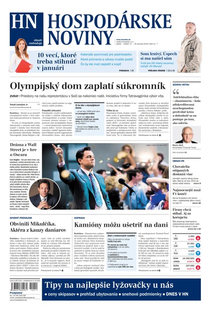 E-magazín Hospodárske noviny 17.01.2014 - MAFRA Slovakia, a.s.