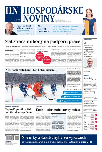 E-magazín Hospodárske noviny 20.01.2014 - MAFRA Slovakia, a.s.