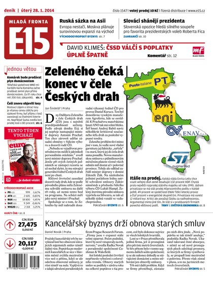 E-magazín E15 28.1.2014 - Czech Media Invest