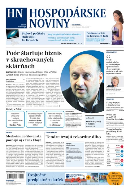 E-magazín Hospodárske noviny 30.01.2014 - MAFRA Slovakia, a.s.