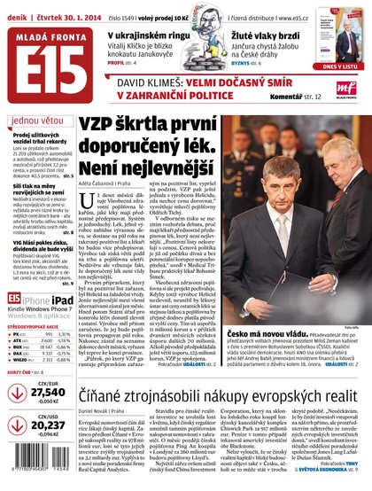 E-magazín E15 30.1.2014 - Czech Media Invest