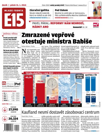 E-magazín E15 31.1.2014 - Czech Media Invest