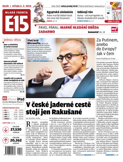 E-magazín E15 5.2.2014 - Czech Media Invest