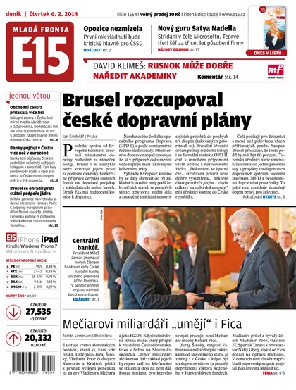 E-magazín E15 6.2.2014 - Czech Media Invest