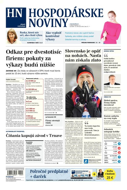 E-magazín Hospodárske noviny 09.02.2014 - MAFRA Slovakia, a.s.