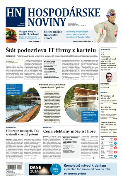 E-magazín Hospodárske noviny 13.02.2014 - MAFRA Slovakia, a.s.