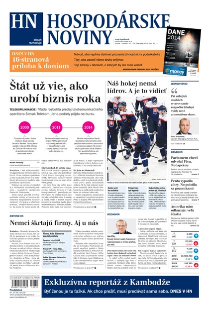 E-magazín Hospodárske noviny 14.02.2014 - MAFRA Slovakia, a.s.