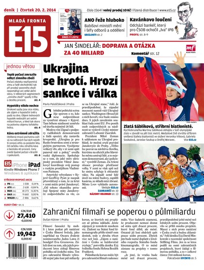 E-magazín E15 20.2.2014 - Czech Media Invest