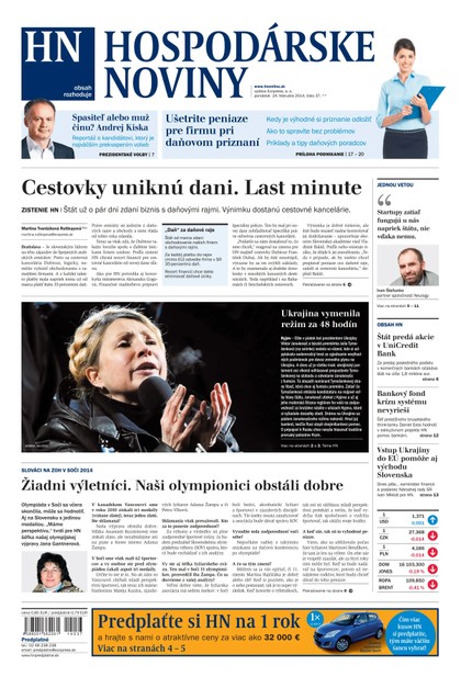 E-magazín Hospodárske noviny 24.02.2014 - MAFRA Slovakia, a.s.