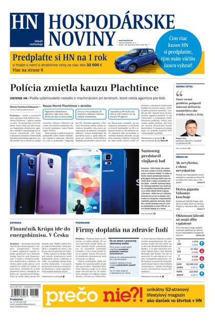 E-magazín Hospodárske noviny 25.02.2014 - MAFRA Slovakia, a.s.