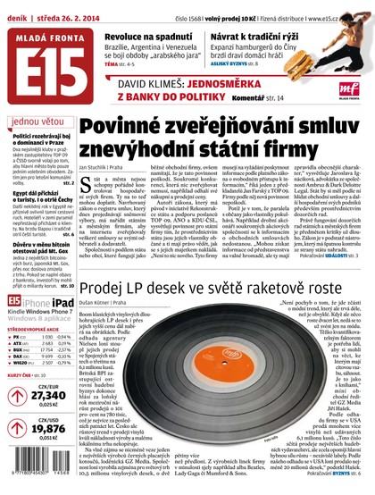 E-magazín E15 26.2.2014 - Czech Media Invest