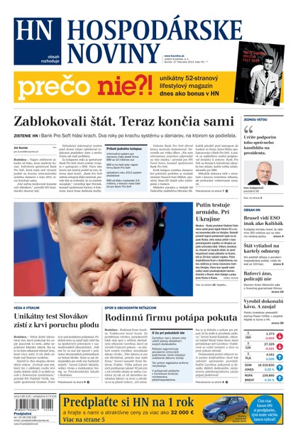 E-magazín Hospodárske noviny 27.02.2014 - MAFRA Slovakia, a.s.