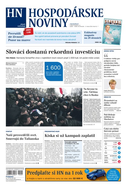 E-magazín Hospodárske noviny 28.02.2014 - MAFRA Slovakia, a.s.