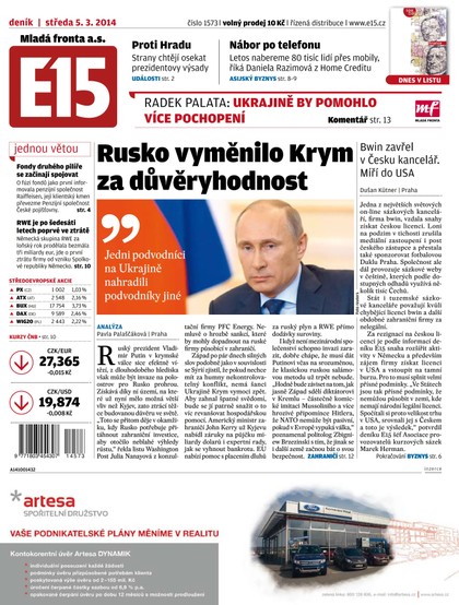 E-magazín E15 5.3.2014 - Czech Media Invest