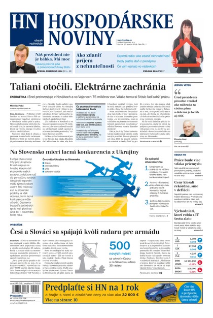 E-magazín Hospodárske noviny 13.03.2014 - MAFRA Slovakia, a.s.