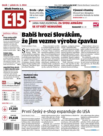 E-magazín E15 14.3.2014 - Czech Media Invest