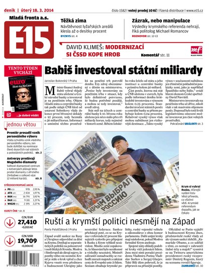 E-magazín E15 18.3.2014 - Czech Media Invest