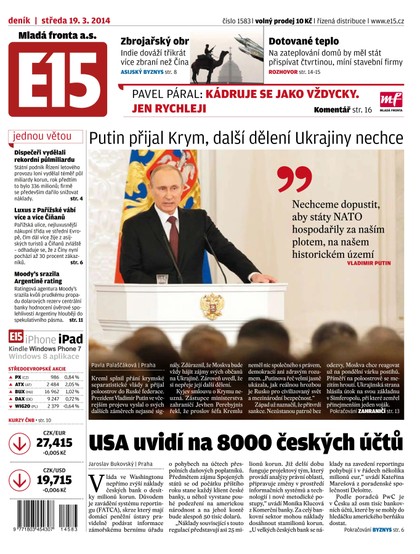 E-magazín E15 19.3.2014 - Czech Media Invest