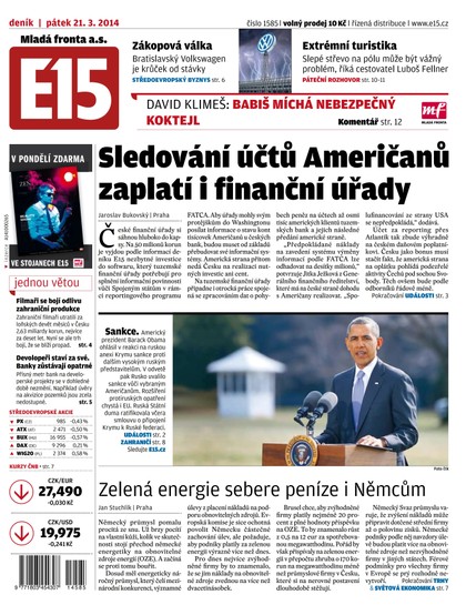E-magazín E15 21.3.2014 - Czech Media Invest
