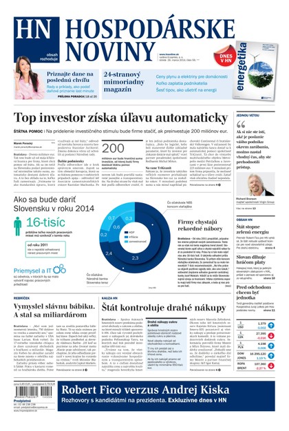 E-magazín Hospodárske noviny 26.03.3024 - MAFRA Slovakia, a.s.