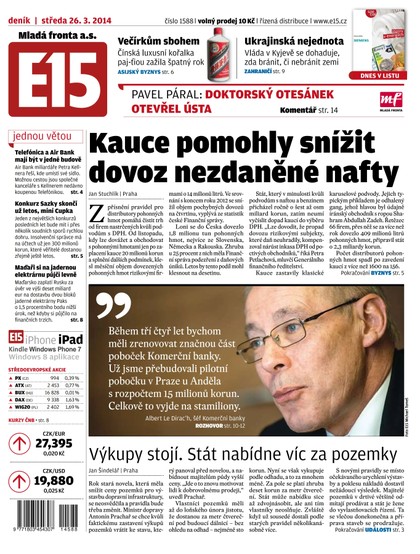 E-magazín E15 26.3.2014 - Czech Media Invest