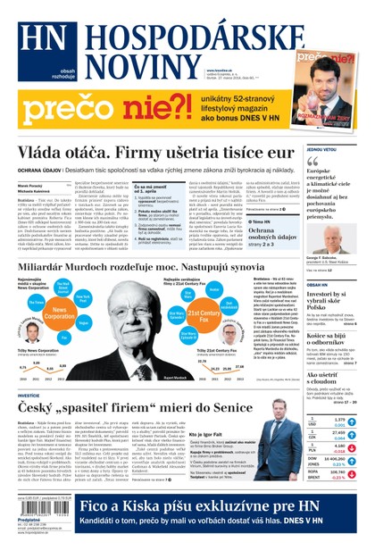 E-magazín Hospodárske noviny 27.03.2014 - MAFRA Slovakia, a.s.