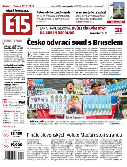 E-magazín E15 27.3.2014 - Czech Media Invest