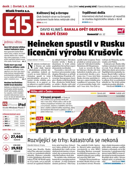 E-magazín E15 3.4.2014 - Czech Media Invest