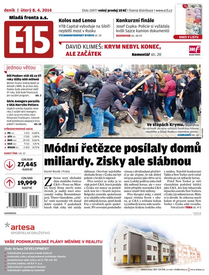 E-magazín E15 8.4.2014 - Czech Media Invest