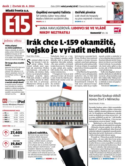 E-magazín E15 10.4.2014 - Czech Media Invest