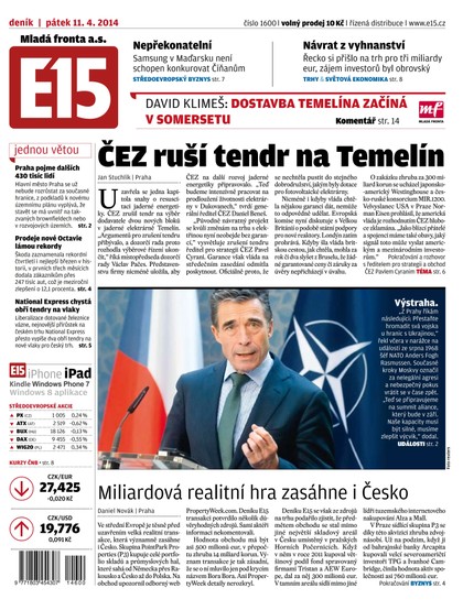 E-magazín E15 11.4.2014 - Czech Media Invest