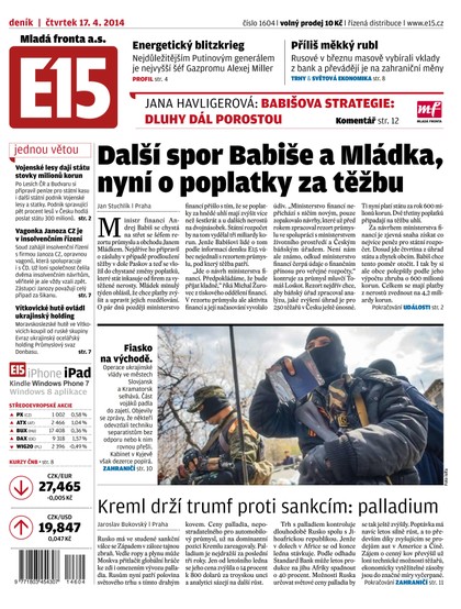 E-magazín E15 17.4.2014 - Czech Media Invest