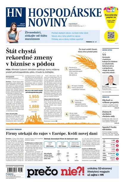 E-magazín Hospodárske noviny 23.04.2014 - MAFRA Slovakia, a.s.