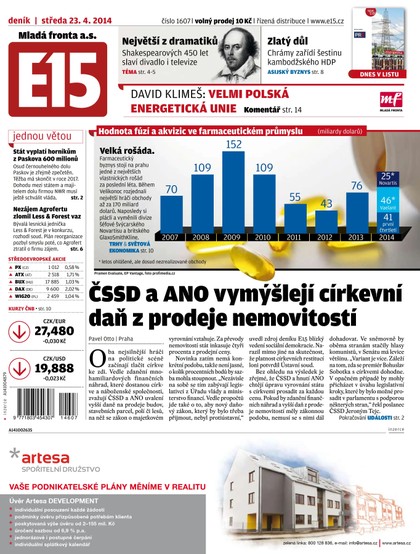 E-magazín E15 23.4.2014 - Czech Media Invest