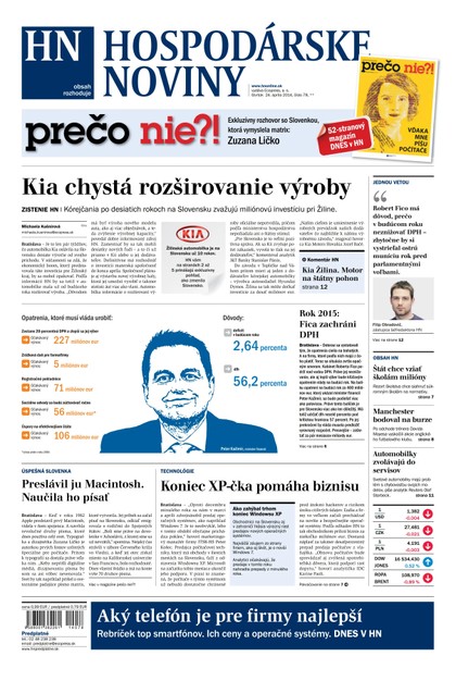 E-magazín Hospodárske noviny 24.04.2014 - MAFRA Slovakia, a.s.