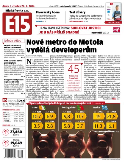 E-magazín E15 24. 4.2014 - Czech Media Invest
