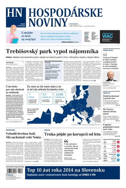 E-magazín Hospodárske noviny 30.04.2014 - MAFRA Slovakia, a.s.