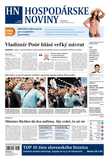 E-magazín Hospodárske noviny 05.05.2014 - MAFRA Slovakia, a.s.