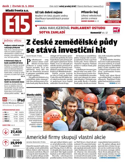 E-magazín E15 15.5.2014 - Czech Media Invest