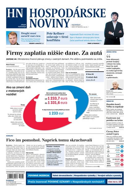 E-magazín Hospodárske noviny 20.05.2014 - MAFRA Slovakia, a.s.