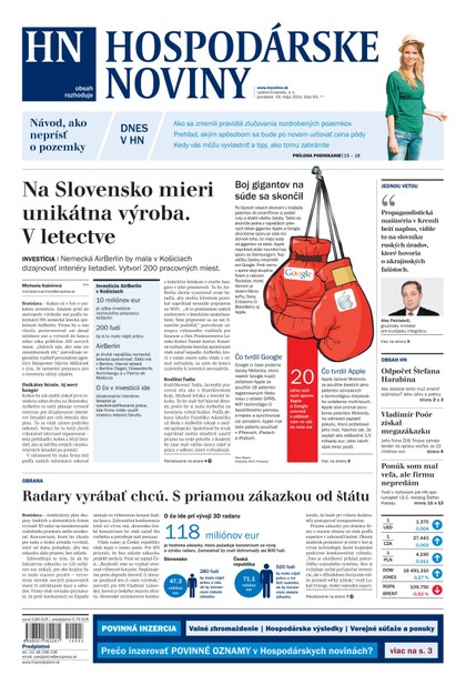 E-magazín Hospodárske noviny 19.05.2014 - MAFRA Slovakia, a.s.