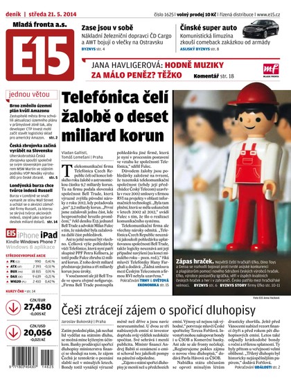 E-magazín E15 21.5.2014 - Czech Media Invest