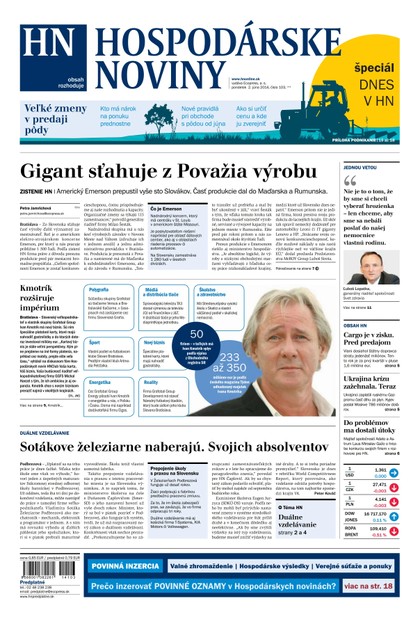 E-magazín Hospodárske noviny 02.06.2014 - MAFRA Slovakia, a.s.