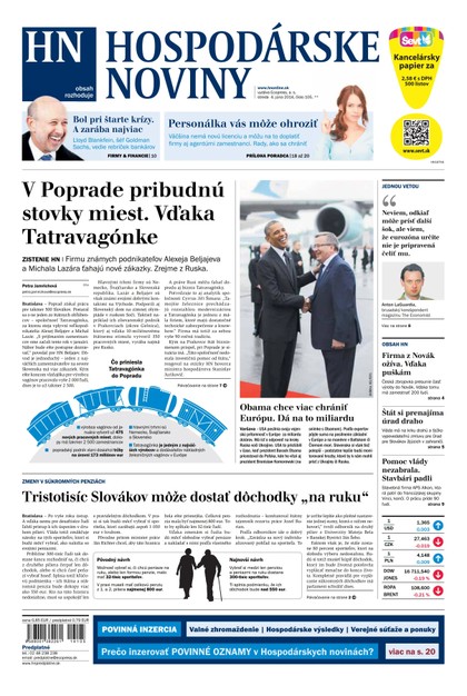 E-magazín Hospodárske noviny 04.06.2014 - MAFRA Slovakia, a.s.