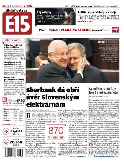 E-magazín E15 11.6.2014 - Czech Media Invest