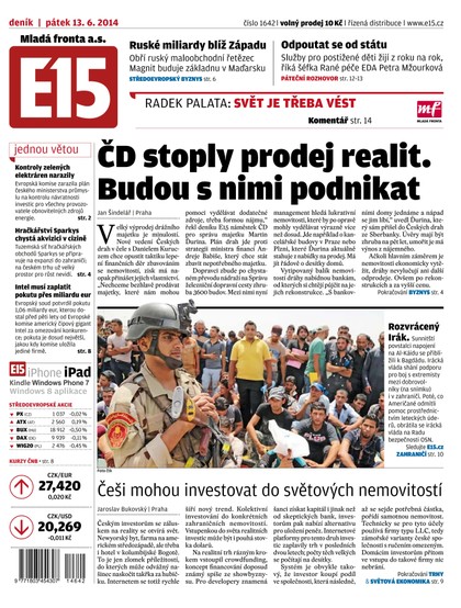 E-magazín E15 13.6.2014 - Czech Media Invest