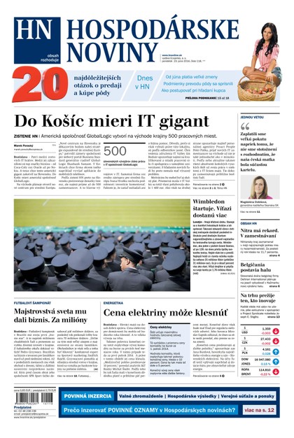 E-magazín Hospodárske noviny 23.06.2014 - MAFRA Slovakia, a.s.